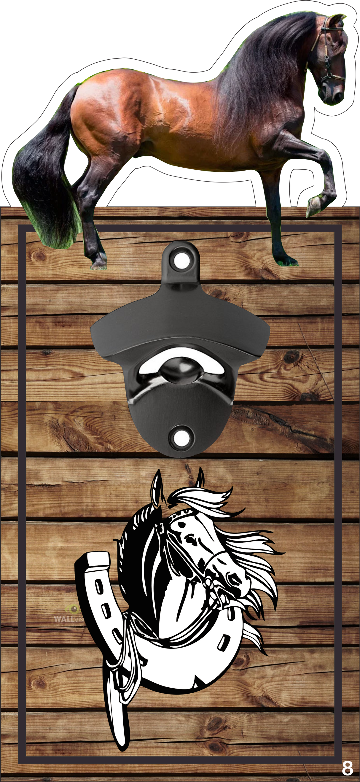 Bottle Opener - Paso Fino Wood