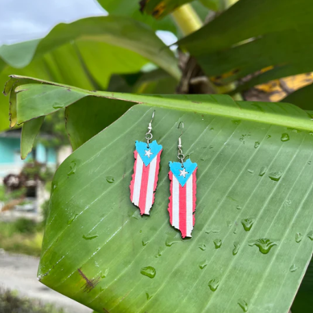 Isla Tropical Earrings Silver (Azul Clarito)