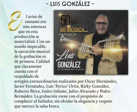 Luis Gonzalez y su Orquesta - Edición Limitada de Vinilo color Oro