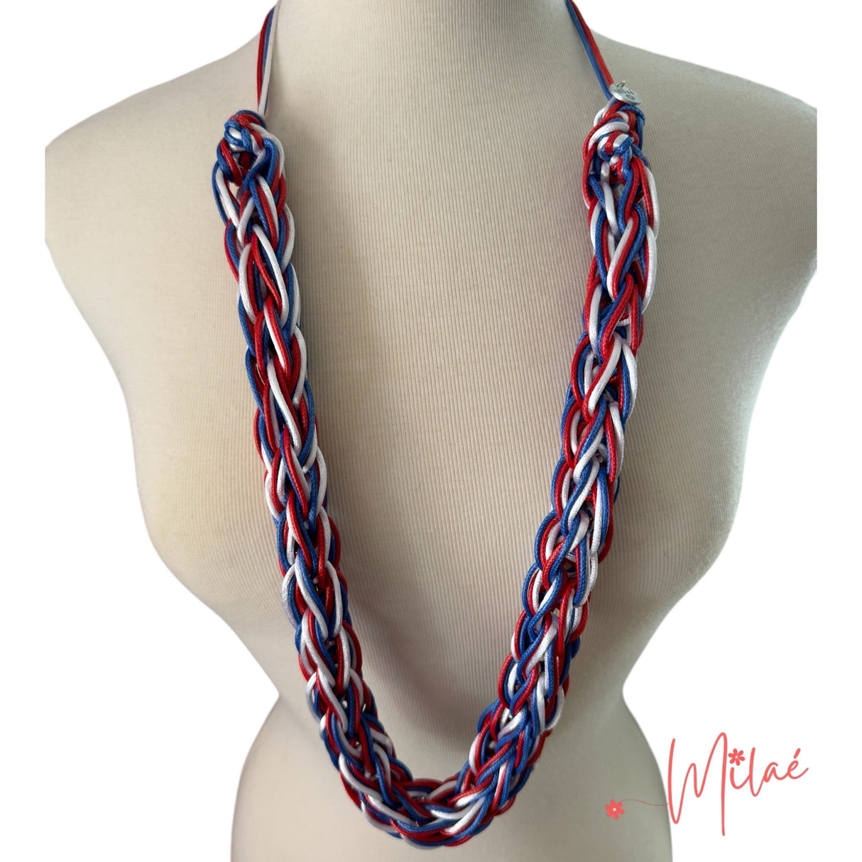 Collar Alusivo Colores Bandera de Puerto Rico Entrelazado - Milaé