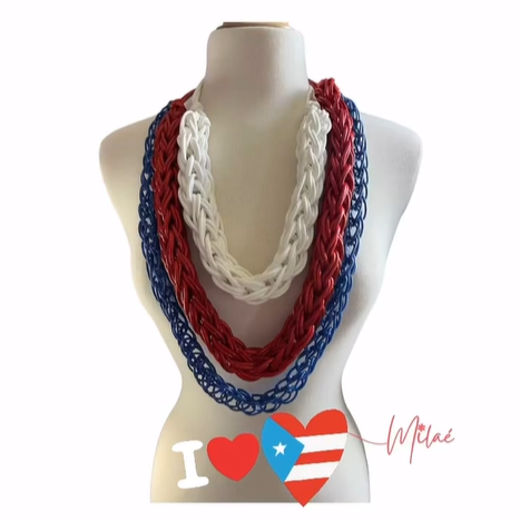 Collar Alusivo Colores Bandera de Puerto Rico - Milaé (3 piezas)